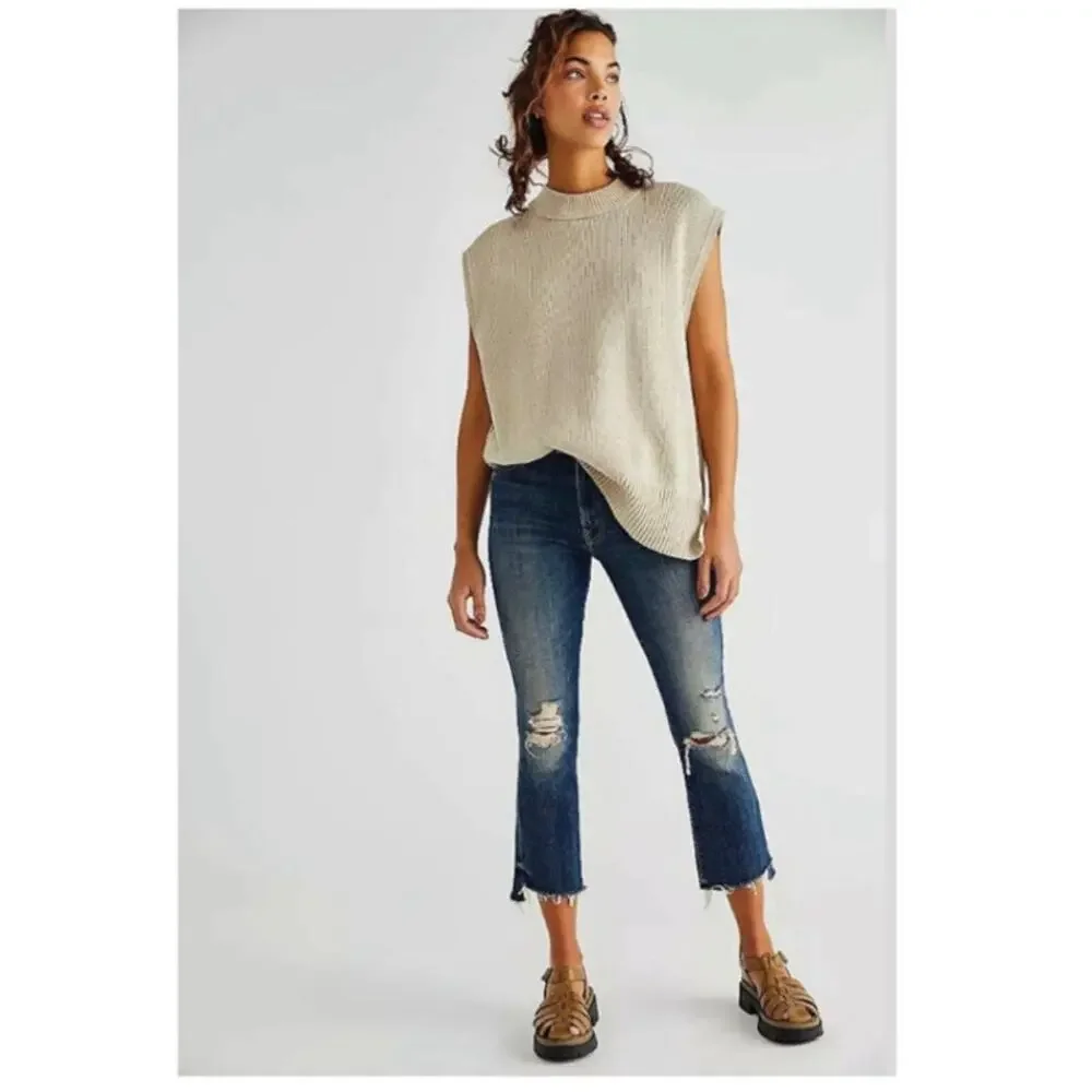 MOTHER Denim The Insider Crop Step Fray Jeans 25 Wicked Wildflower